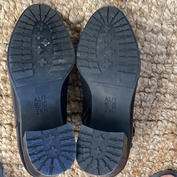 Naturalizer Lydia Leather Ankle Boots Womens 8W shootie shoe black Zip Western - Picture 7 of 10